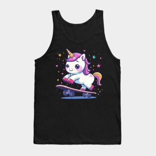 unicorn skateboarding Tank Top